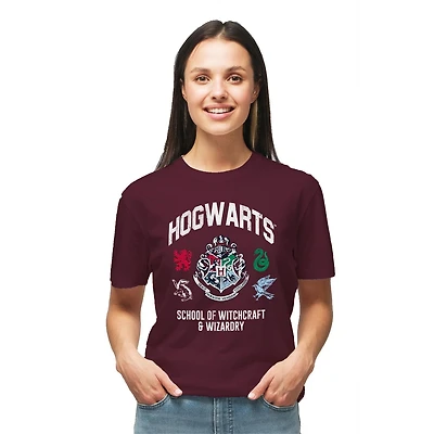 T-shirt à manches courtes Harry Potter School Crest pour femme
