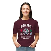 T-shirt à manches courtes Harry Potter School Crest pour femme