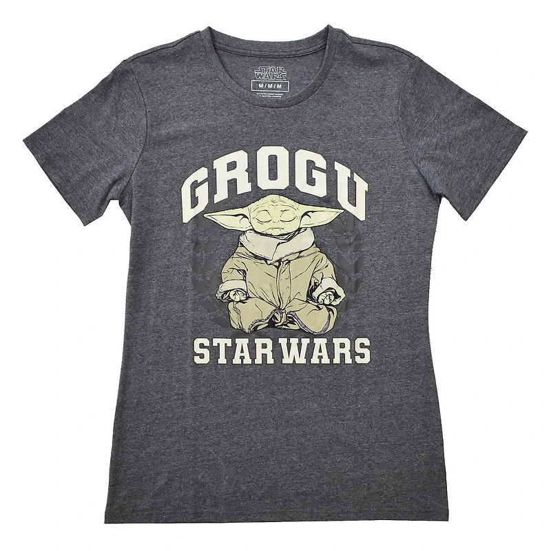 T-shirt à manches courtes Star Wars Grogu méditant pour femme