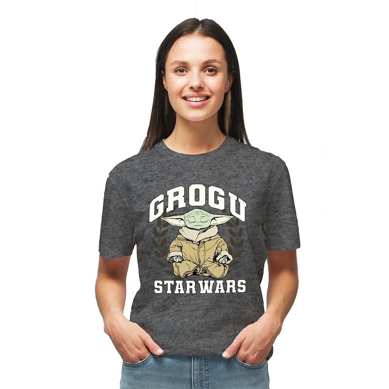 T-shirt à manches courtes Star Wars Grogu méditant pour femme