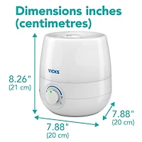 Humidificateur ultrasonique 3-en-1 à vapeur froide, sans filtre + diffuseur + veilleuse NaturalCare VUL530C Vicks