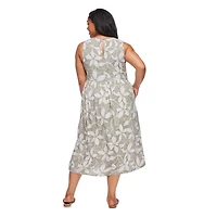 Robe longue smockée Iyla Plus pour femmes