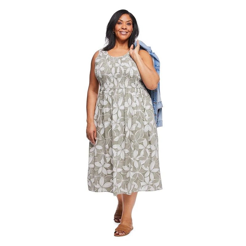Robe longue smockée Iyla Plus pour femmes