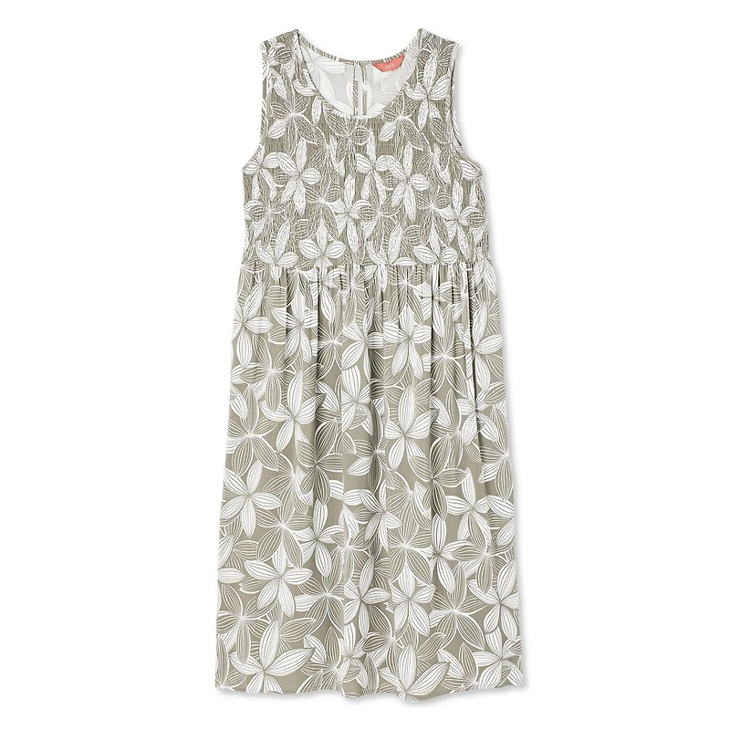 Robe longue smockée Iyla Plus pour femmes