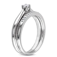 Ensemble nuptial avec diamants de 0,17 ct poids total en argent sterling de Miabella