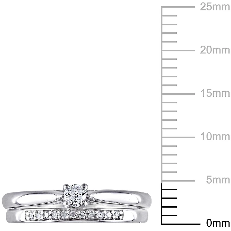 Ensemble nuptial avec diamants de 0,17 ct poids total en argent sterling de Miabella