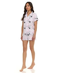 Paris Dreams Ladies Ribbed Notch Collar Pajama 2-Piece Short Set, Sizes S-XL – Online Exclusive