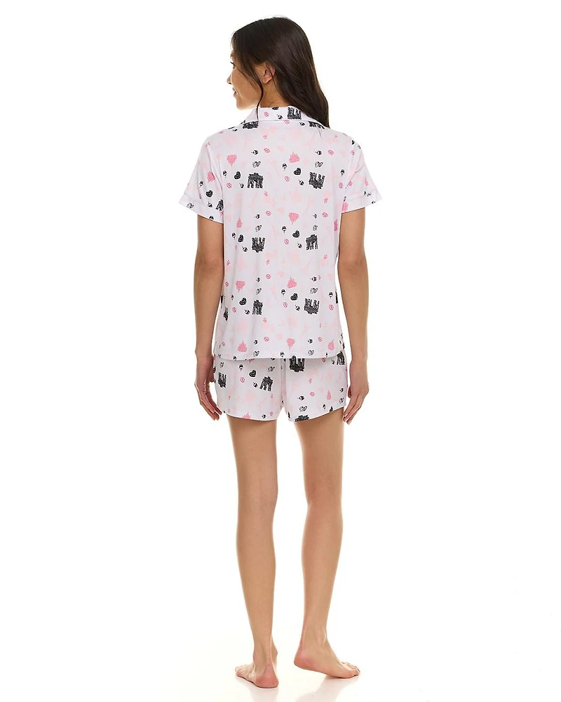 Paris Dreams Ladies Ribbed Notch Collar Pajama 2-Piece Short Set, Sizes S-XL – Online Exclusive