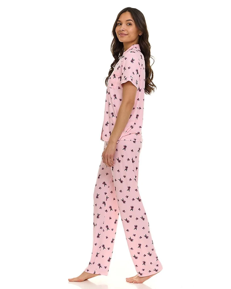 Ensemble pyjama 2 pièces à col cranté pour femme Paris Dreams, tailles S à XL – Exclusivité en ligne