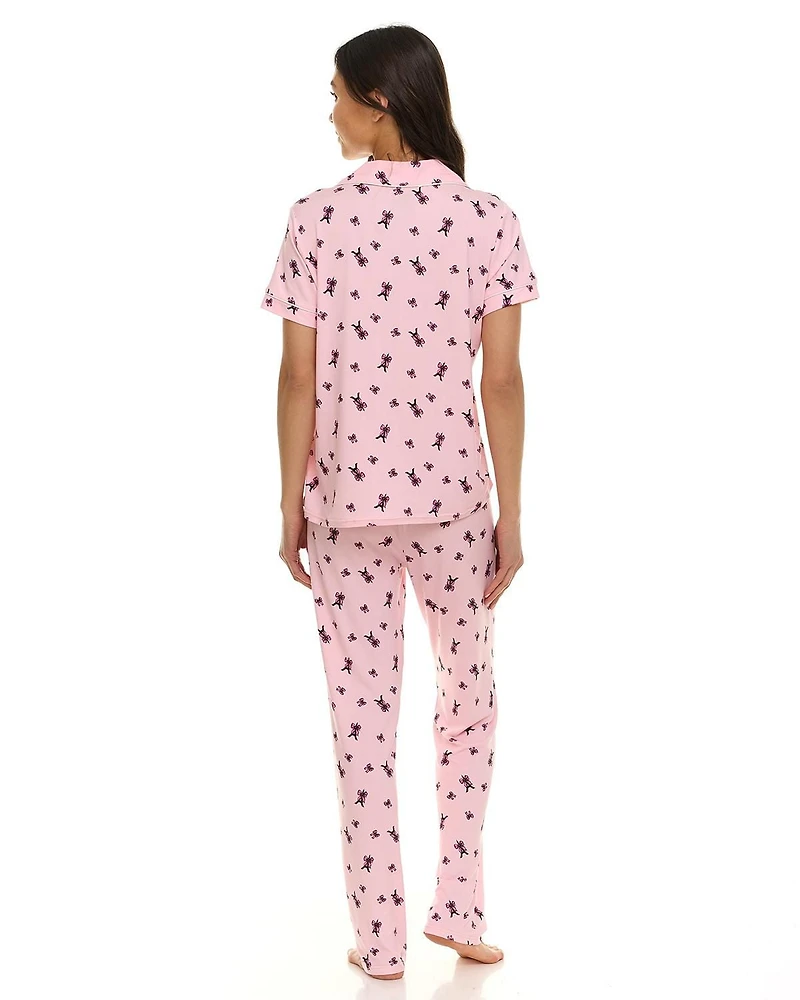 Ensemble pyjama 2 pièces à col cranté pour femme Paris Dreams, tailles S à XL – Exclusivité en ligne