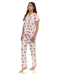 Paris Dreams Ladies Ribbed Notch Collar Pajama 2-Piece Pants Set, Sizes S-XL – Online Exclusive