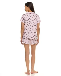 Paris Dreams Ladies Notch Collar Pajama 2-Piece Short Set
