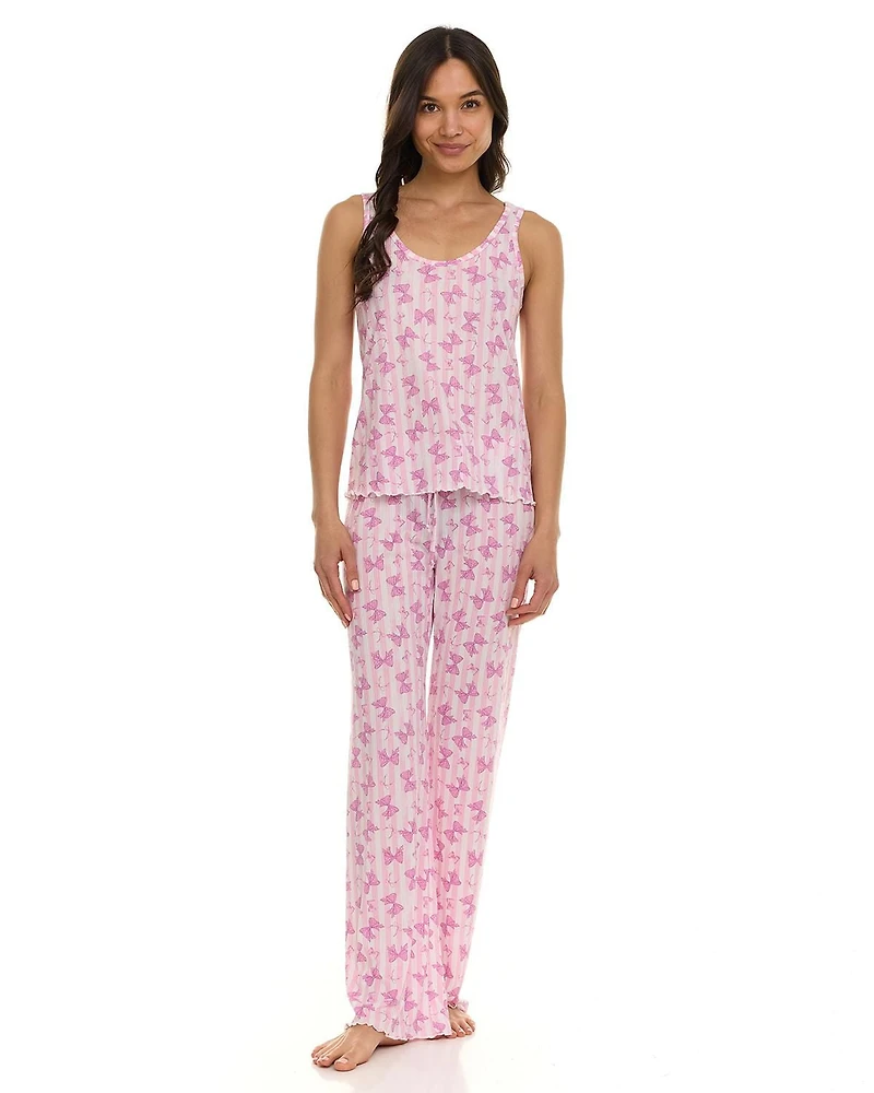 Ensemble pyjama 2 pièces pour femme Cozy Couture, débardeur et pantalon, tailles S à XL