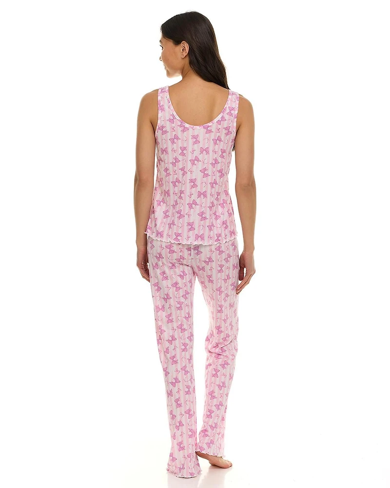 Ensemble pyjama 2 pièces pour femme Cozy Couture, débardeur et pantalon, tailles S à XL