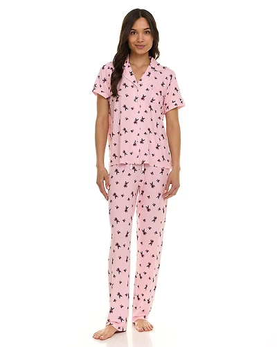 Ensemble pyjama 2 pièces à col cranté pour femme Paris Dreams, tailles S à XL – Exclusivité en ligne