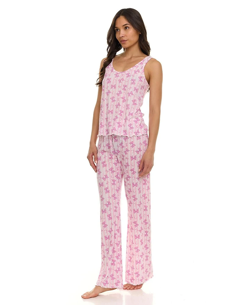 Ensemble pyjama 2 pièces pour femme Cozy Couture, débardeur et pantalon, tailles S à XL