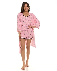Women's Cozy 3 Piece Pajama Robe Set - Robe, Cami Top and Shorts – Online Exclusive