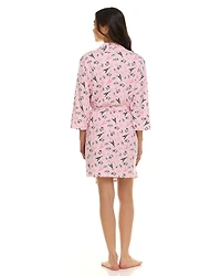 Ensemble pyjama 3 pièces confortable pour femme : peignoir, haut caraco et short – Exclusivité en ligne