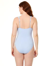 Lands' End Maillot de bain une pièce grec en nylon et élasthanne pour femme Taille S-XXL avec détails froncés