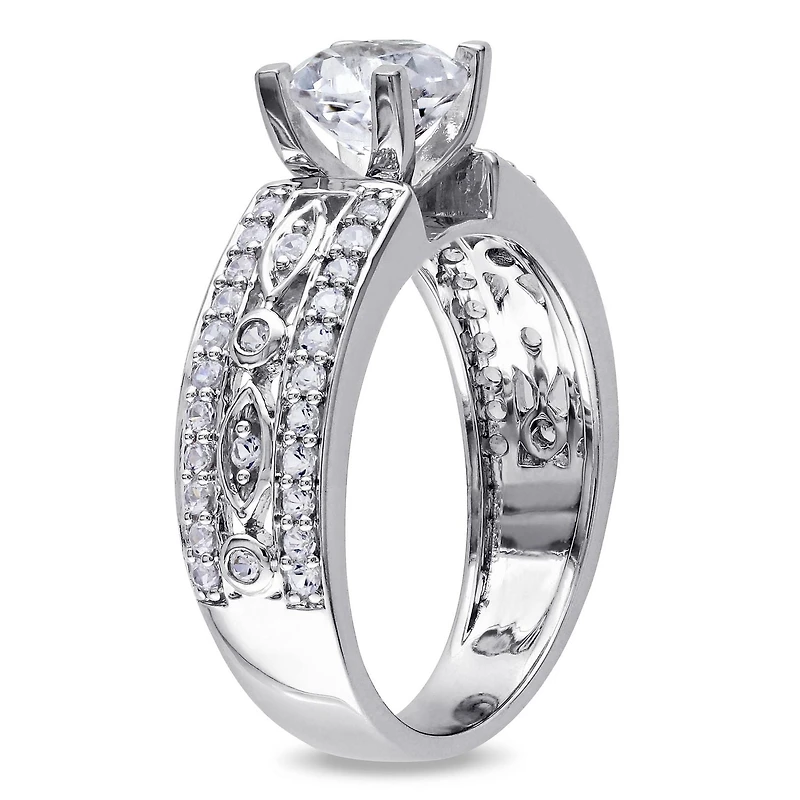 Miabella 1.88 Carat T.G.W. Created White Sapphire Engagement Ring in Sterling Silver