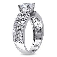 Miabella 1.88 Carat T.G.W. Created White Sapphire Engagement Ring in Sterling Silver