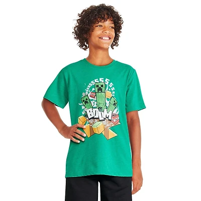 T-shirt avec imprimé graphique Minecraft pour garçons Tailles TP-TG