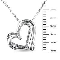Miabella Diamond Accent Sterling Silver Double-Heart Pendant, 18"