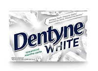 Dentyne White, Gomme sans sucre à la menthe verte - 12 Morceaux Gomme Dentyne White blanchit les dents!