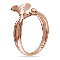 Miabella Diamond-Accent Rose Rhodium-Plated Sterling Silver Calla Lily Flower Ring