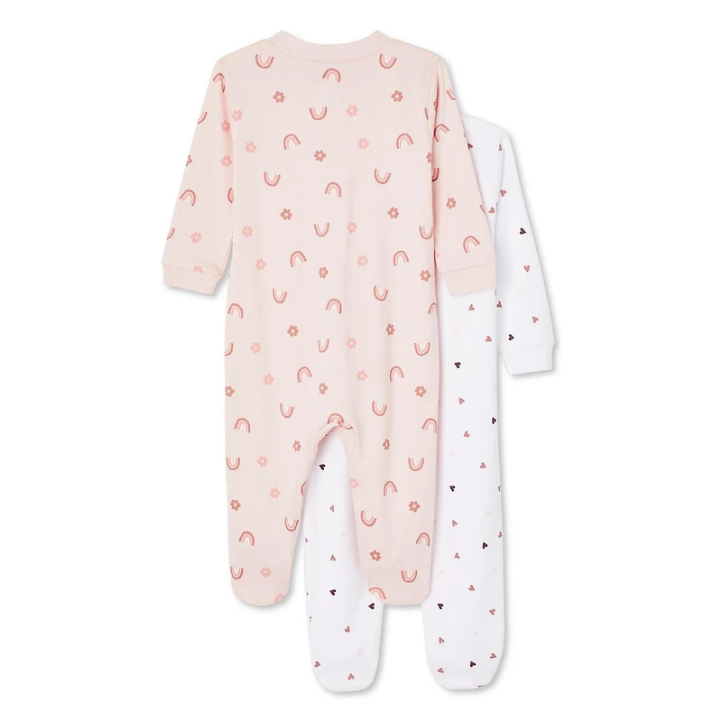 George Baby Girls' Sleeper 2-Pack, Sizes 0-12 months