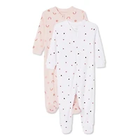 George Baby Girls' Sleeper 2-Pack, Sizes 0-12 months