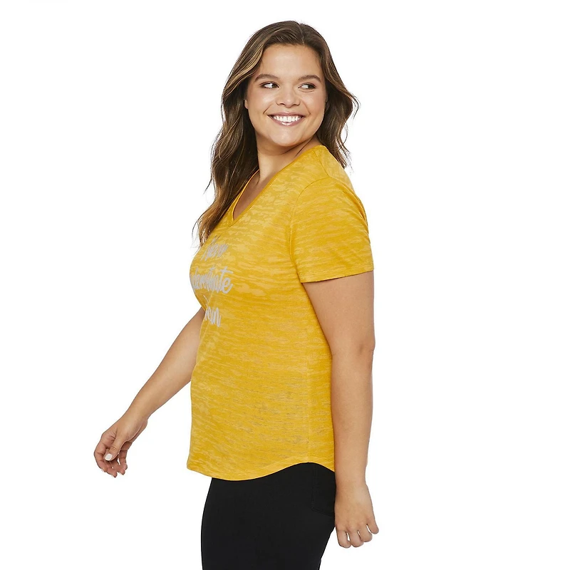 T-shirt teint par dévorage avec imprimé graphique George Plus pour femmes