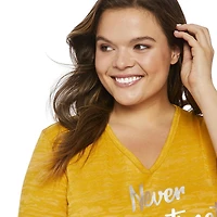 T-shirt teint par dévorage avec imprimé graphique George Plus pour femmes
