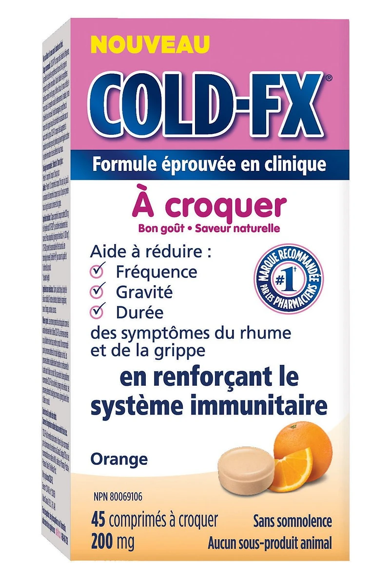 COLD-FX® Soutien quotidien À croquer saveur d’orange