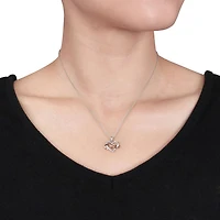 Pendentif avec coeur et symbole d'infini Miabella avec diamants 0,10 CT poids total en argent sterling double ton, 18 po