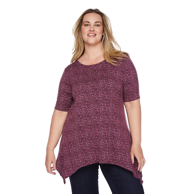T-shirt à ourlet asymétrique George Plus pour femmes Tailles 1X-4X