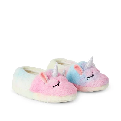 George Girls' Unicorn Slippers, Sizes 11/12-4/5