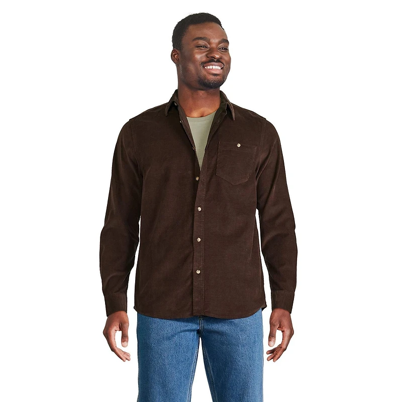 Chemise en velours côtelé George pour hommes Tailles P-2XL
