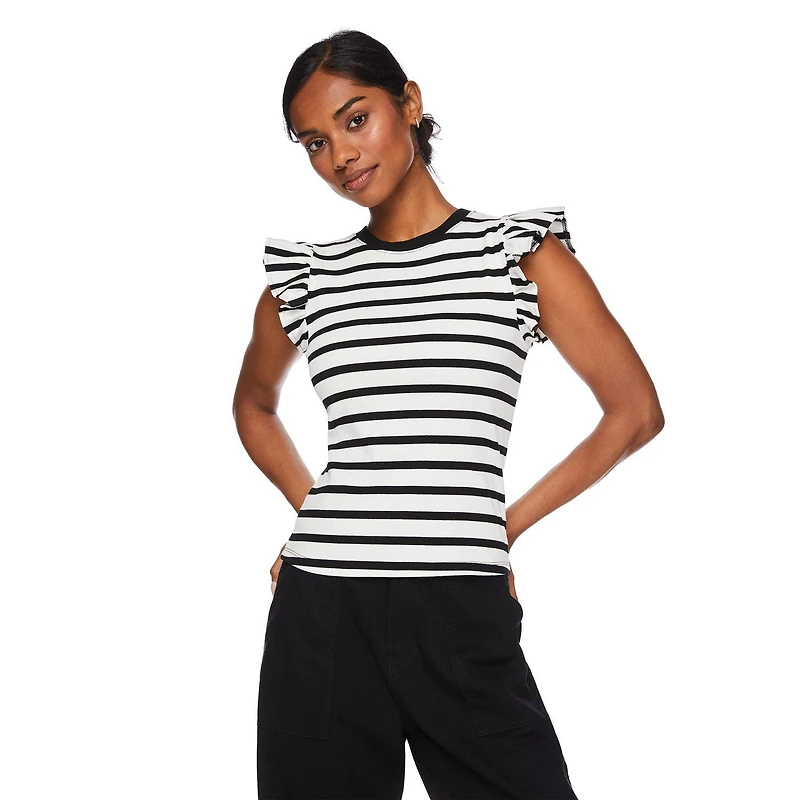 George Women's Rib Ruffle Tee