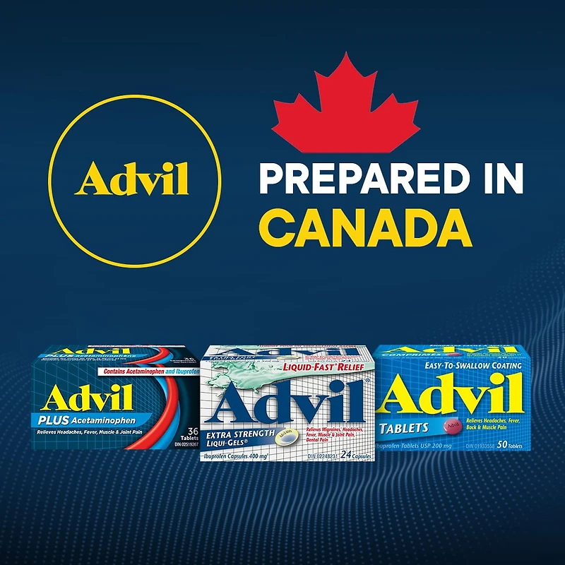 Advil Regular Strength Tablets for Headaches and Pain Relief, 200 mg Ibuprofen, 100 Count, Ibuprofen 200 mg Pain reliever/Fever reducer