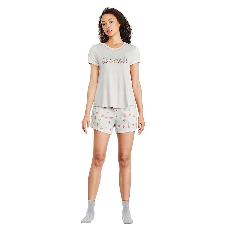 George Women's Short Sleeve Tee 2-Piece Set