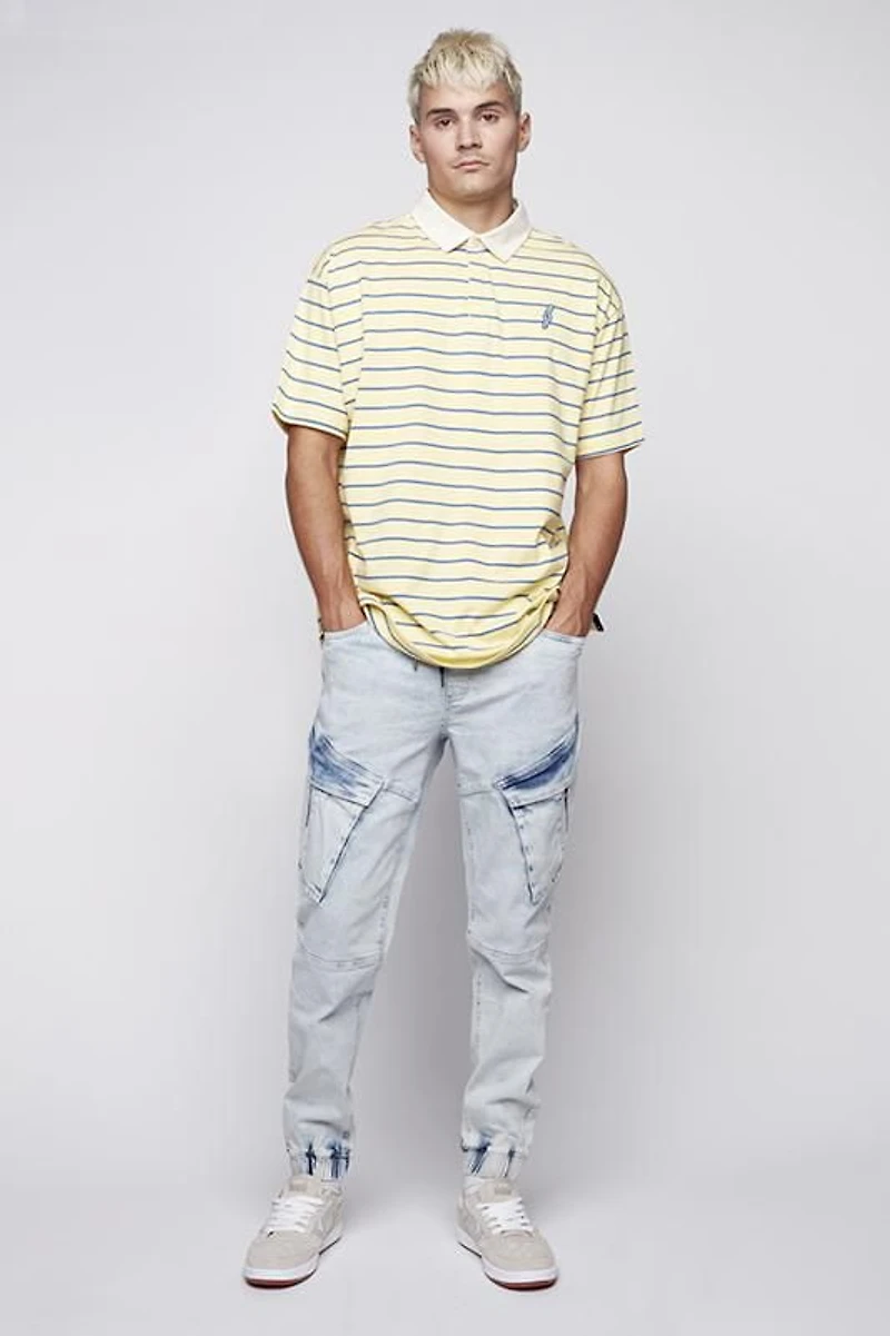 Jeaniologie ™ Jogger cargo à poignets - Bleu Clair