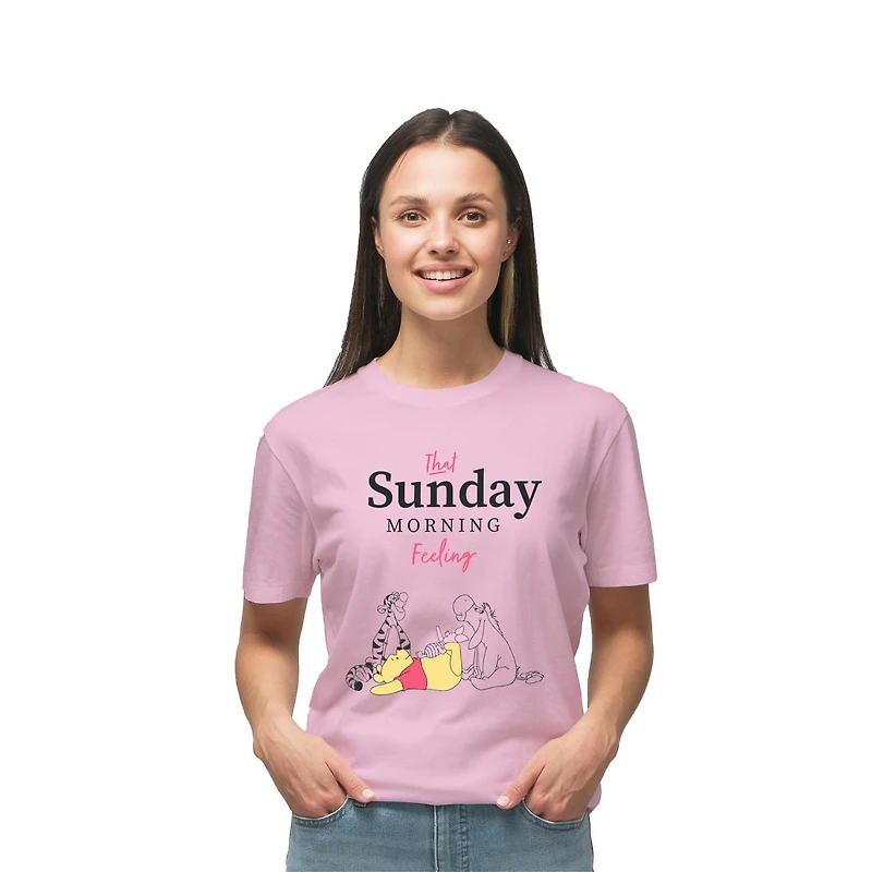 Disney Winnie The Pooh Ladies <br>Sunday Morning Short Sleeve T-Shirt