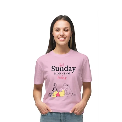 Disney Winnie The Pooh Ladies <br>Sunday Morning Short Sleeve T-Shirt