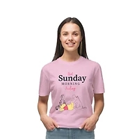 Disney Winnie The Pooh Ladies <br>Sunday Morning Short Sleeve T-Shirt