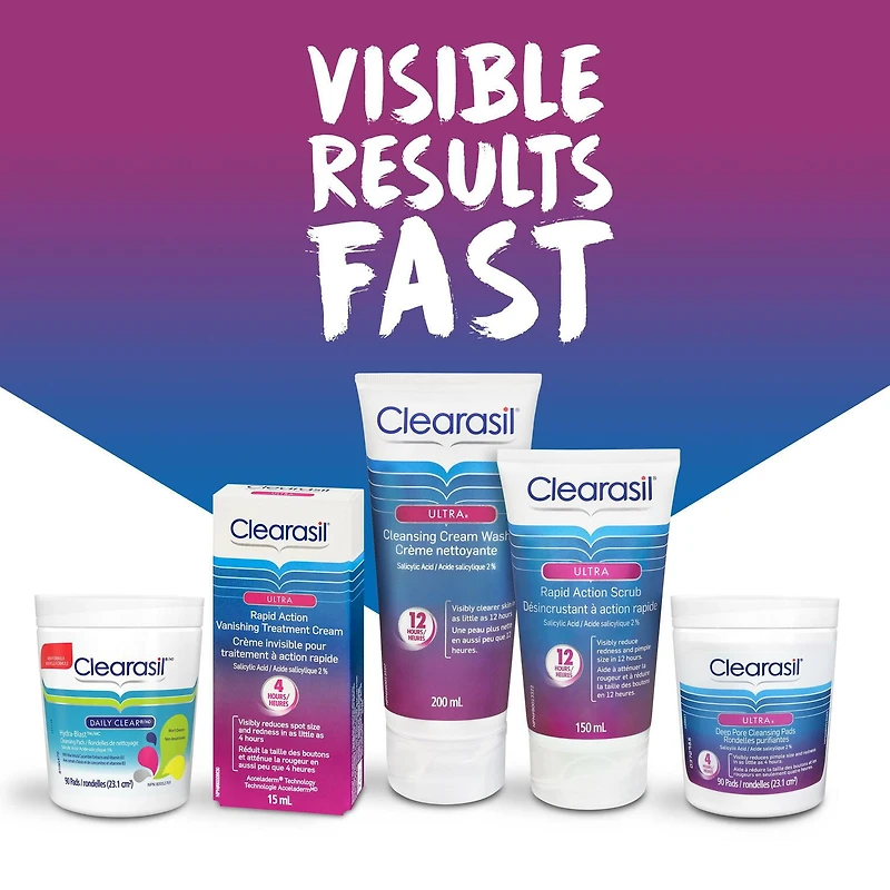 Rondelles purifiantes quotidiennes pour les pores Clearasil Daily Clear, traitement de l’acné