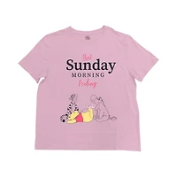 Disney Winnie The Pooh Ladies <br>Sunday Morning Short Sleeve T-Shirt