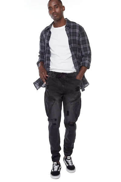 Jeaniologie ™ Cuffed Cargo Jogger -Black