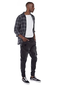 Jeaniologie ™ Cuffed Cargo Jogger -Black