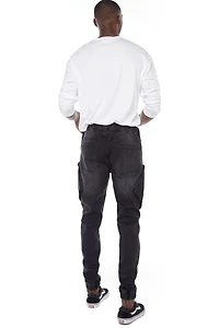 Jeaniologie ™ Cuffed Cargo Jogger -Black